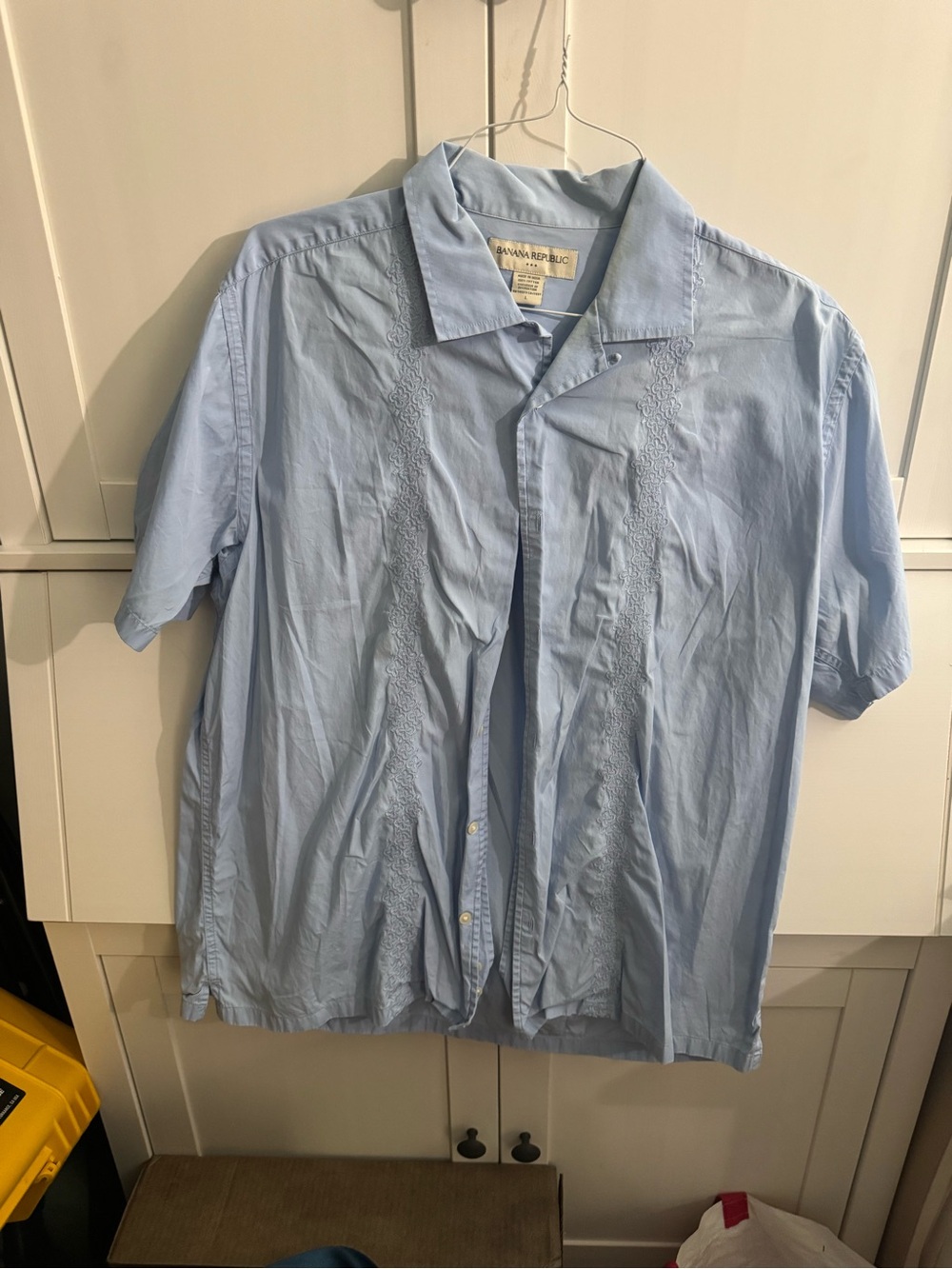 Banana Republic Pale Blue Short-Sleeve Button-Down Shirt